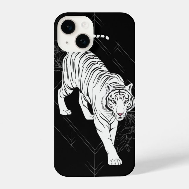 Japanische Tigerkunst iPhone 14 Hülle (Rückseite)