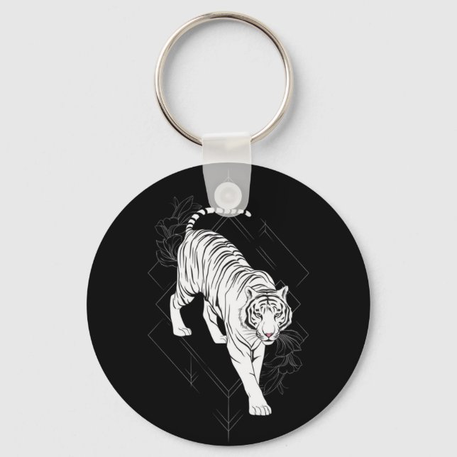 Japanische Tigerkunst Schlüsselanhänger (Vorderseite)