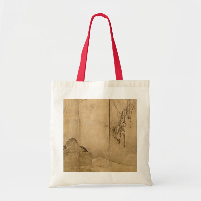 Japanische Tinte auf Papier Gibbons Primate & Land Tragetasche (Vorne)