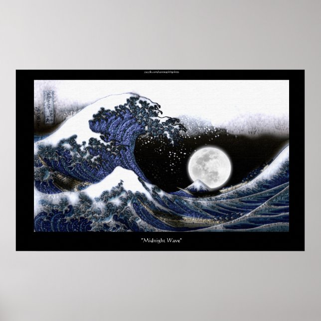 Japanische Tsunami Wave nach Hokusai Art Poster (Vorne)