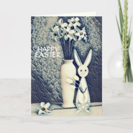 Japanische Ukiyo-e-Stil Bunny und Daffodien Ostern Karte