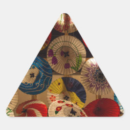 Japanische Umbrellas Dreieckiger Aufkleber