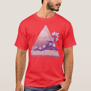 Japanische Vaporwave Cherry Blossom Zweigstelle Sa T-Shirt
