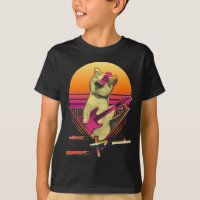 Japanische Vaporwave Electric Gitarre spielt Cat M