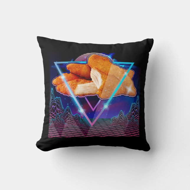 Japanische Vaporwave Nug Life Chicken Nuggets Kissen (Vorderseite)
