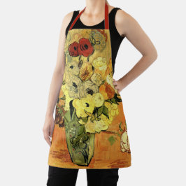 Japanische Vase, Rose, Anemonen von Vincent van Go Schürze