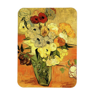 Japanische Vase, Rosen, Anemonen von Vincent van G Magnet