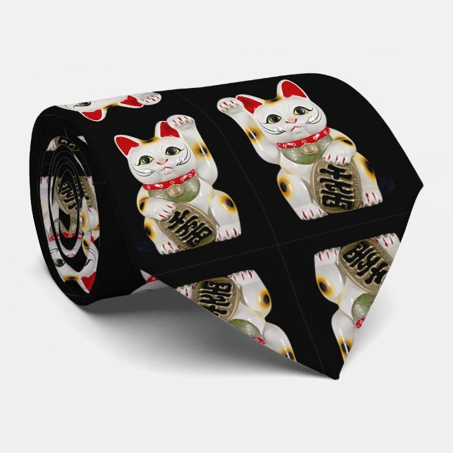 Japanische Viel Glück Cat Krawatte (Gerollt)