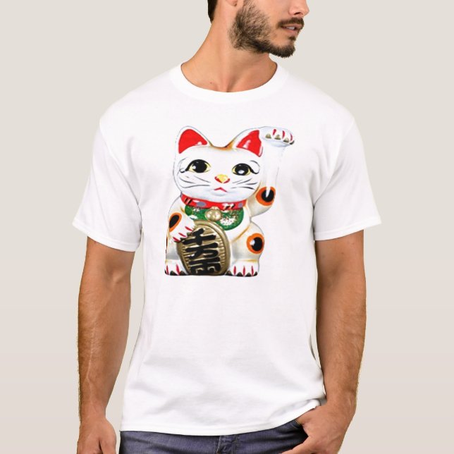 Japanische Viel Glück Cat T-Shirt (Vorderseite)