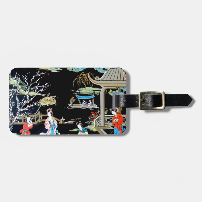 JAPANISCHE VINTAGE KUNST GEPÄCKANHÄNGER (Vorderseite horizontal)