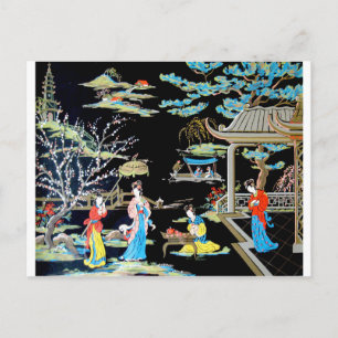 JAPANISCHE VINTAGE-KUNST POSTKARTE