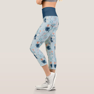 Japanische Vogel-Muster Capri Leggings
