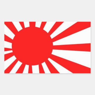 Japanische wachsende Sonnenflagge Rechteckiger Aufkleber