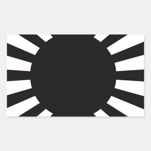 Japanische wachsende Sonnenflagge Rechteckiger Aufkleber (Vorderseite)