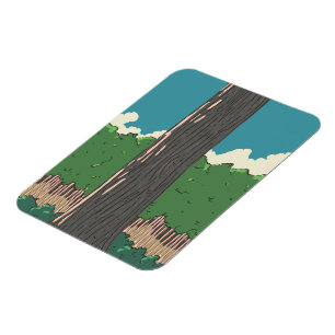 Japanische Wald Bäume Magnet