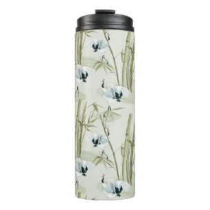 Japanische Wasserfarbe Asiatische Kunst Bambus Vog Thermosbecher