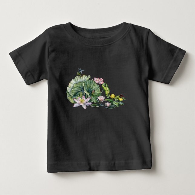 Japanische Wasserlilien und Lotus-Blume Baby T-shirt (Vorderseite)