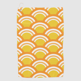 Japanische Wave Seigaiha Muster Gelbe Orange Golfhandtuch