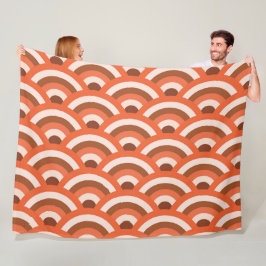 Japanische Wave Seigaiha Pattern Orange Brown Fleecedecke