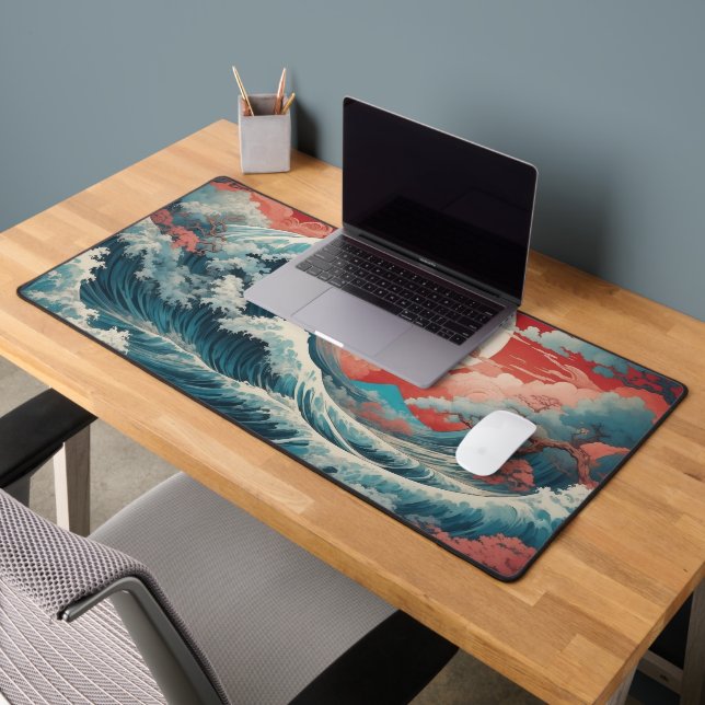 Japanische Waves Desk Mat Schreibtischunterlage (Büro 2)