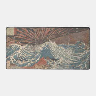 Japanische Waves mit Piratenschiffen Schreibtischunterlage