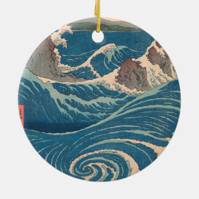 Japanische Waves Naruto Whirlpool Artwork Keramikornament (Hinten)