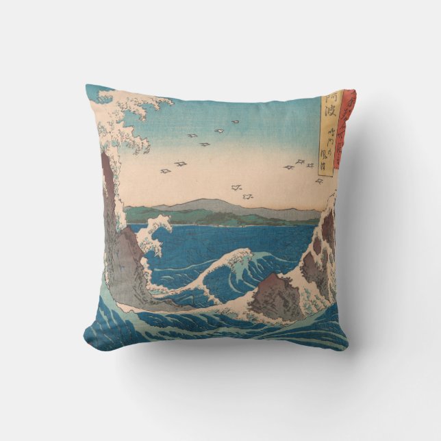 Japanische Waves Naruto Whirlpool Artwork Kissen (Vorderseite)