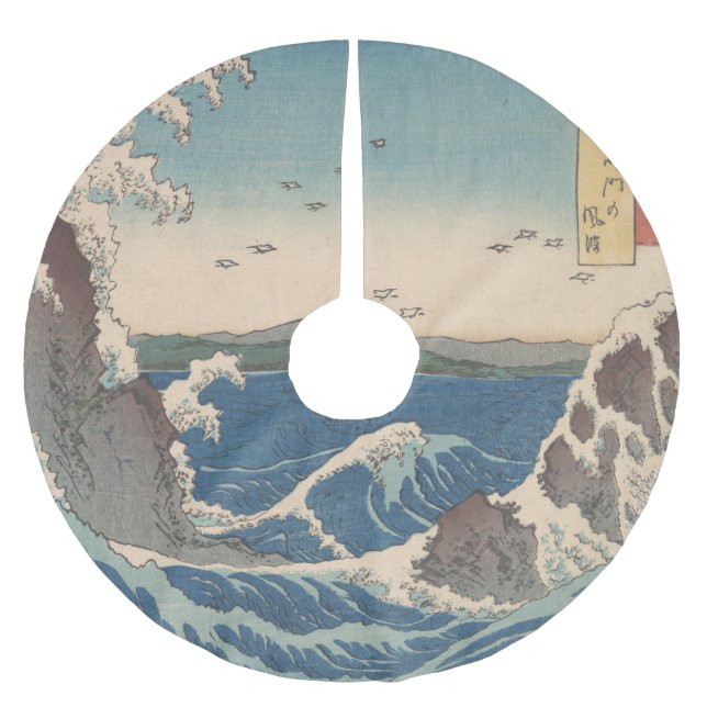 Japanische Waves Naruto Whirlpool Artwork Polyester Weihnachtsbaumdecke (Vorderseite)