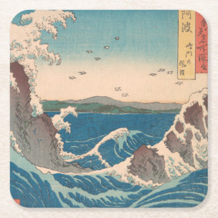 Japanische Waves Naruto Whirlpool Artwork Rechteckiger Pappuntersetzer