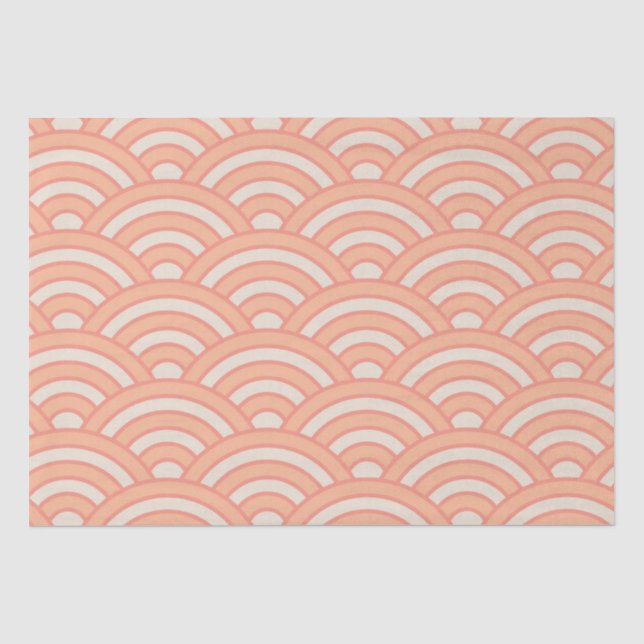 Japanische Waves Seigaiha Pattern Peach Fuzz Seidenpapier (Vorderseite)