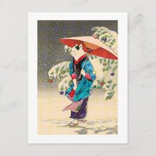 Japanische Weihnachtskatzenjubiläen Feiertagspostkarte