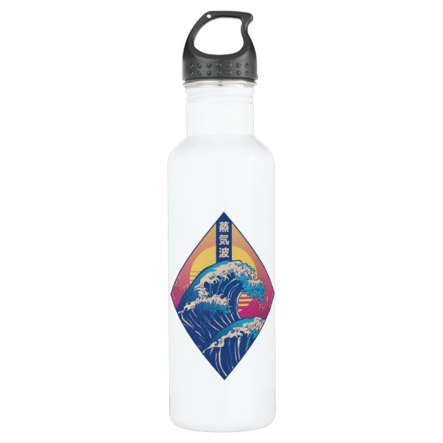 Japanische Welle Edelstahlflasche (Vorderseite)