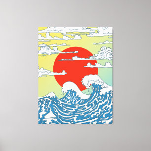 Japanische Wellen Leinwanddruck