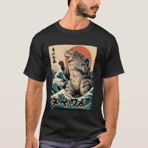 Japanische Wellenkatze Ukiyo-e ちルね羊 ヰべダ T-Shirt