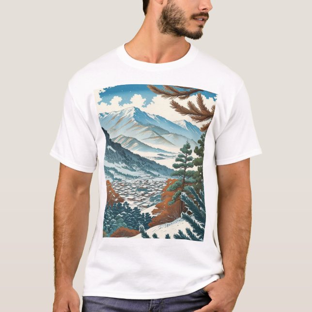 Japanische Winterlandschaft T-Shirt (Vorderseite)