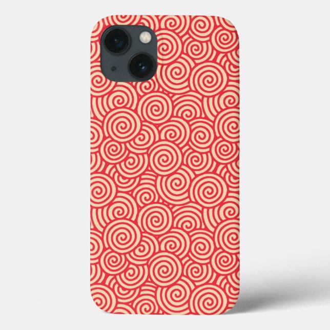 Japanische wirbellose Muster - Korallenorange Case-Mate iPhone Hülle (Rückseite)