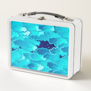 Japanische Wolken, Abend Sky, Türkis und Indio Metall Lunch Box
