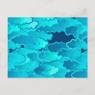 Japanische Wolken, Abend Sky, Türkis und Indio Postkarte