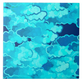 Japanische Wolken, Abends-Himmel, Türkis und Fliese