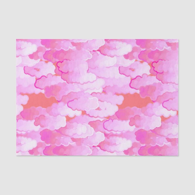 Japanische Wolken, Dämmerung, Orchideen-Rosa und Seidenpapier (Vorderseite)