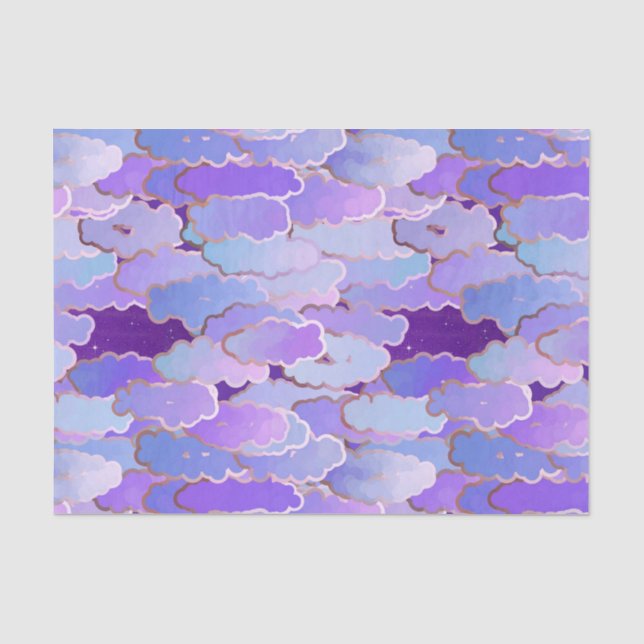 Japanische Wolken, Dämmerung, Veilchen und Deep Seidenpapier (Vorderseite)