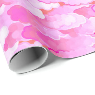 Japanische Wolken, Morgenröte, Orchideenrosa und K Geschenkpapier