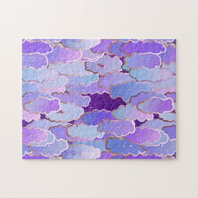 Japanische Wolken, Twilight, Violet und Tief Lila (Horizontal)