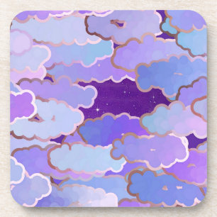 Japanische Wolken, Twilight, Violet und Tief Lila Getränkeuntersetzer