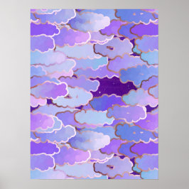 Japanische Wolken, Twilight, Violet und Tief Lila Poster