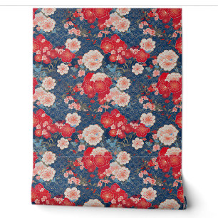 Japanische Wolken und Blume Tapete