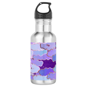 Japanische Wolken, Zwielicht, Violett und Tiefpurp Edelstahlflasche