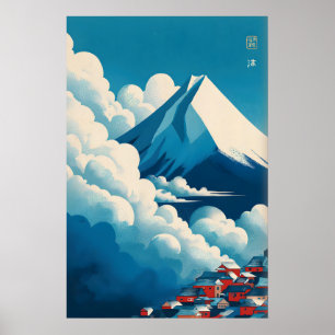 Japanische Wolkenwandkunst - Geschichtete Wolken u Poster