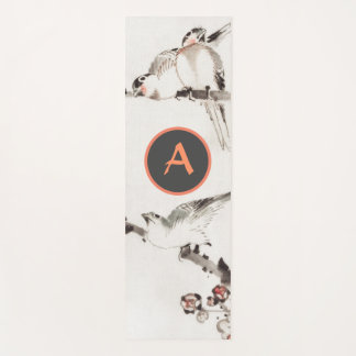 JAPANISCHE WOODBLOCK DRUCKBIRTE AUF BRANCH YOGA Ma Yogamatte