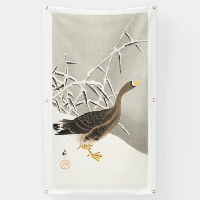 JAPANISCHE WOODBLOCK-DRUCKER DES DUCK-Banners Banner (Vertikal)